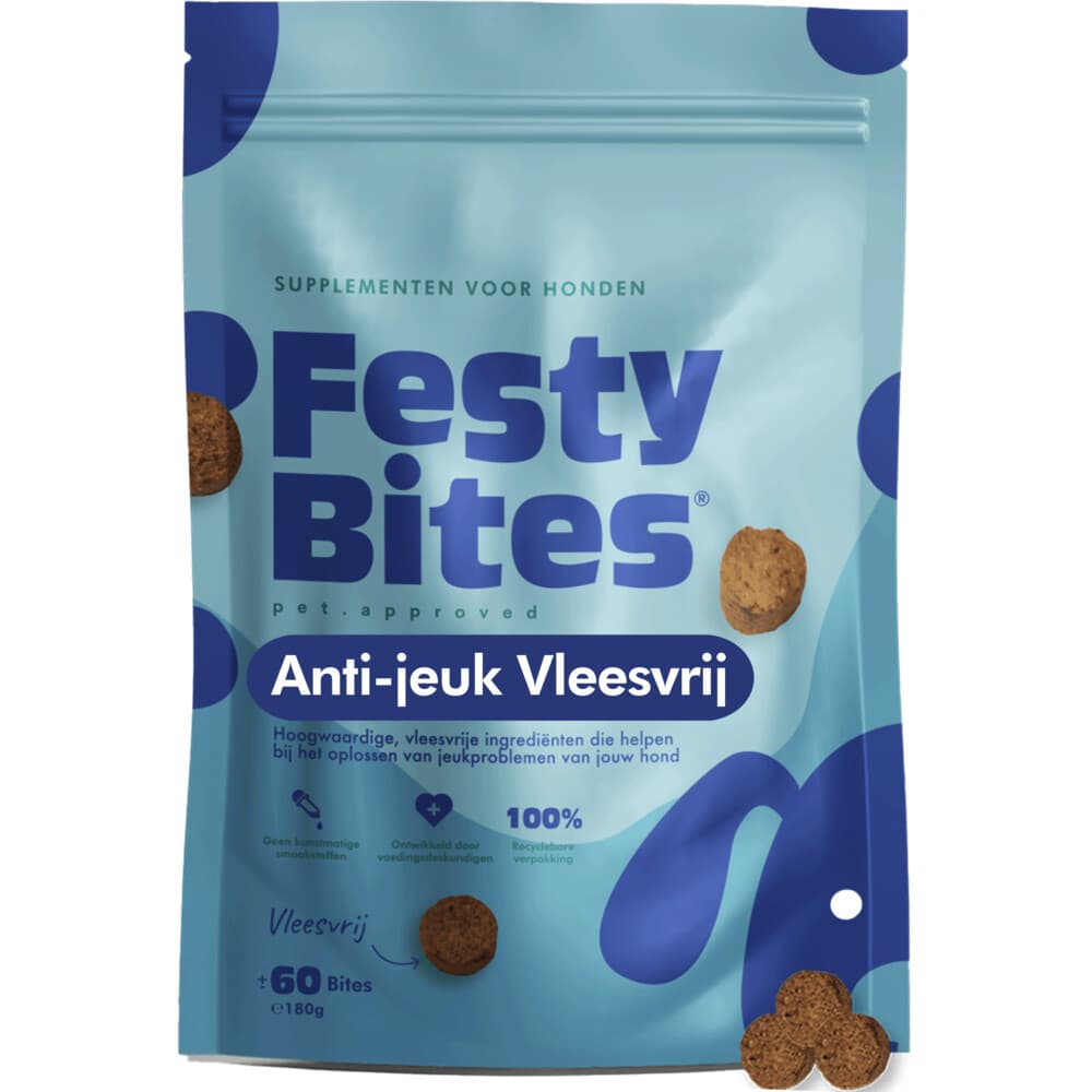 FestyBites Anti-Jeuk Hondensnack Vleesvrij 180 gr