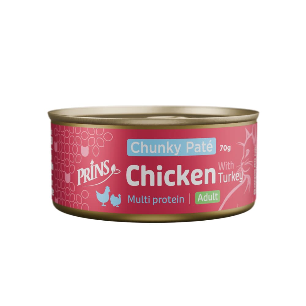 Prins Chunky Paté Kattenvoer Nat Kip&Kalkoen 70 gr