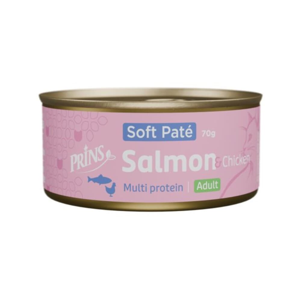 Prins Soft Paté Kattenvoer Nat Zalm&Kip 70 gr