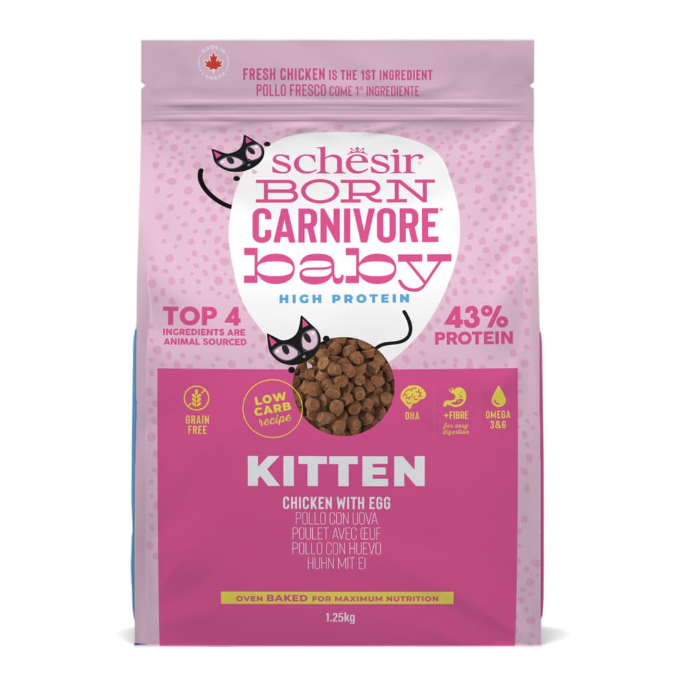Schesir Born Carnivore Kitten Kattenvoer Chicken&Egg 1,25 kg