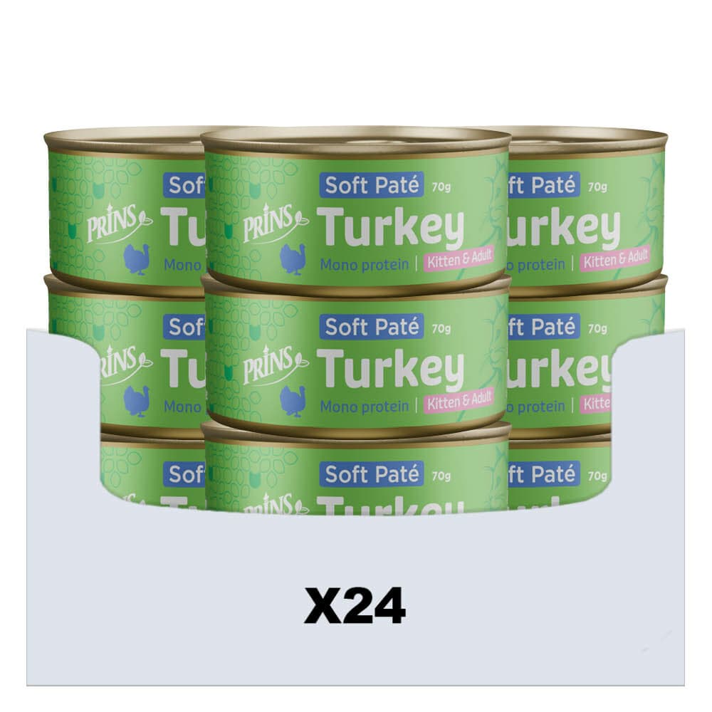 24x Prins Soft Paté Kattenvoer Nat Kalkoen 70 gr