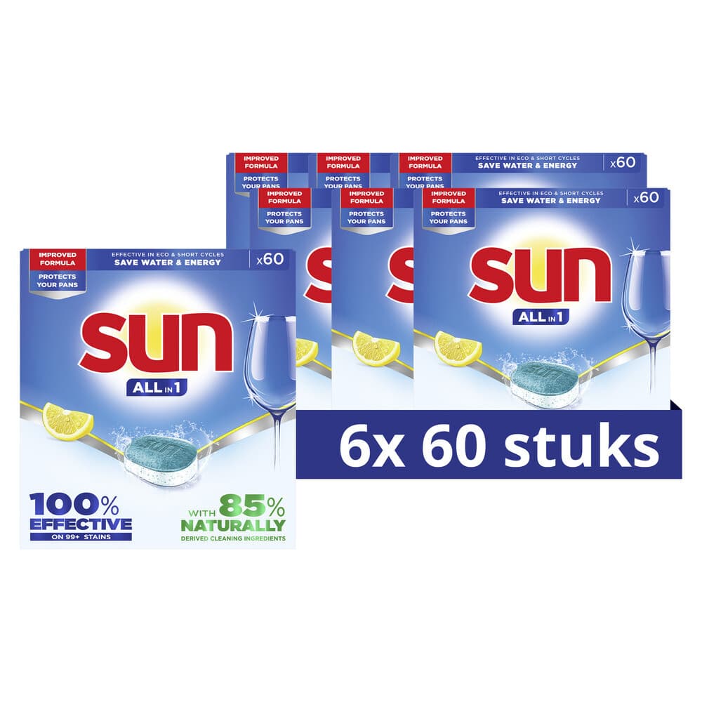 6x Sun Vaatwastabletten Citroen 60 stuks