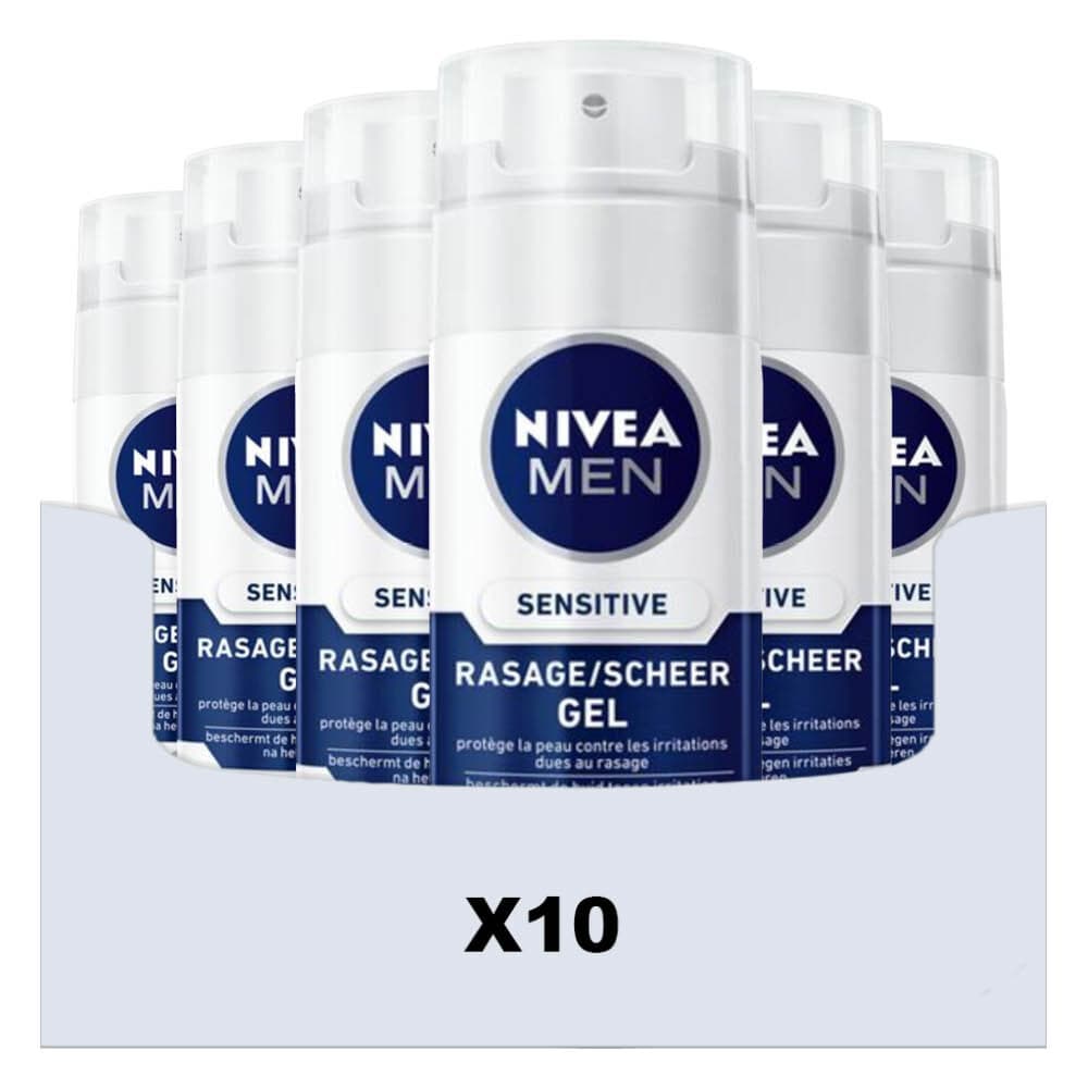 10x NIVEA Men Scheergel Sensitive Mini 30 ml