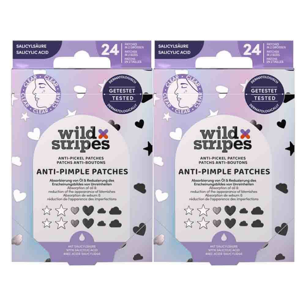 2x Wild Stripes Anti-Pimple Patches Holo Clear 24 stuks