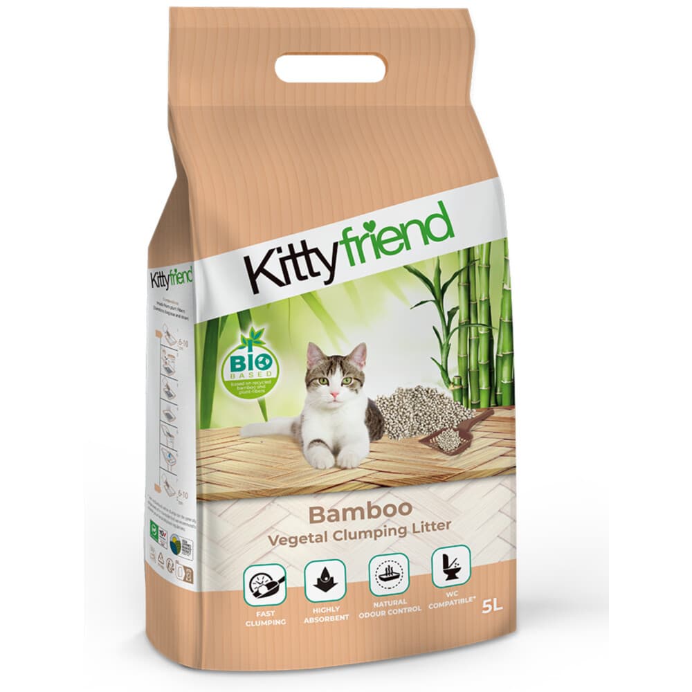 Kitty Friend Kattenbakvulling Vegetal Bamboo Clumping Litter 5 liter