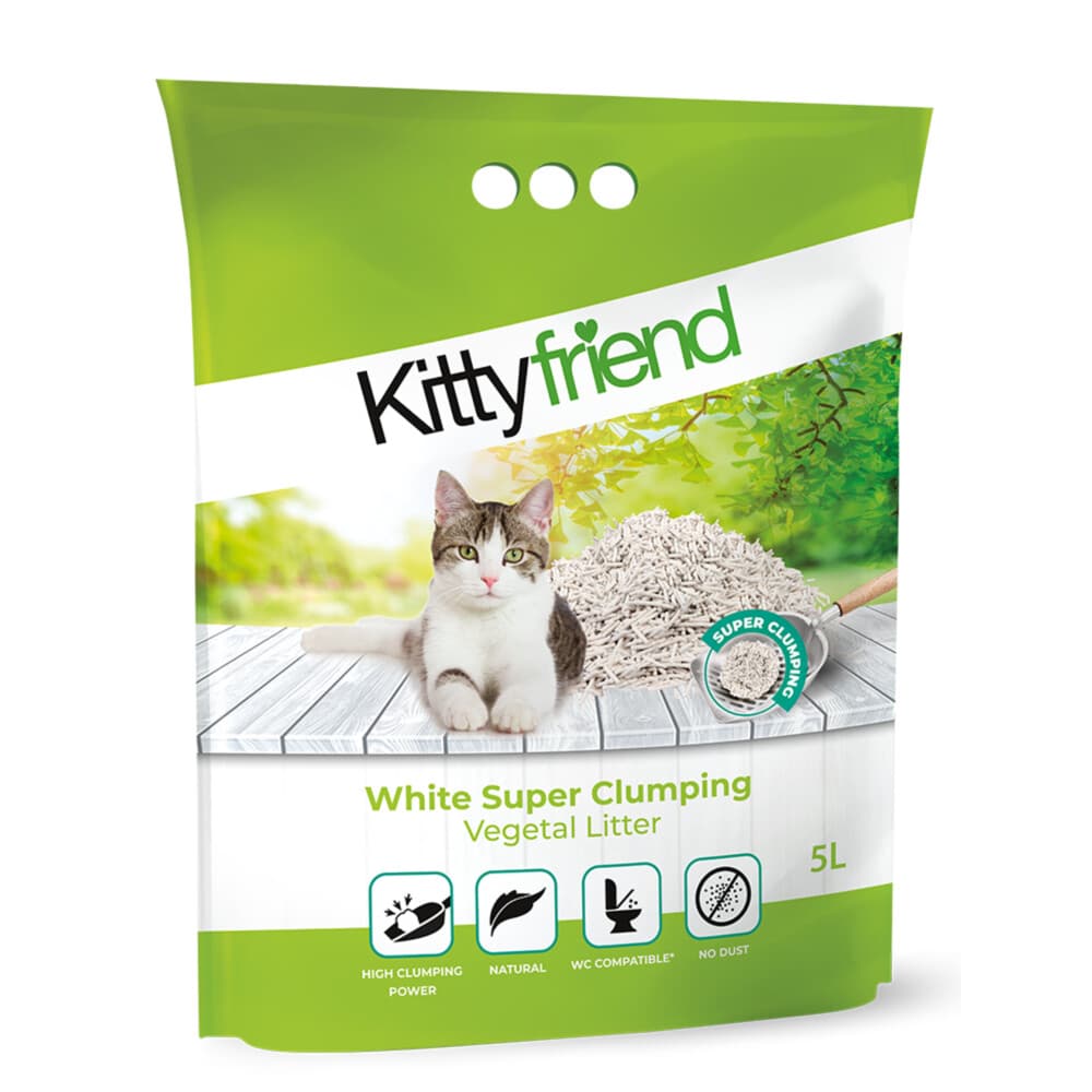 Kitty Friend Kattenbakvulling Vegetal White Super Clumping Litter 5 liter