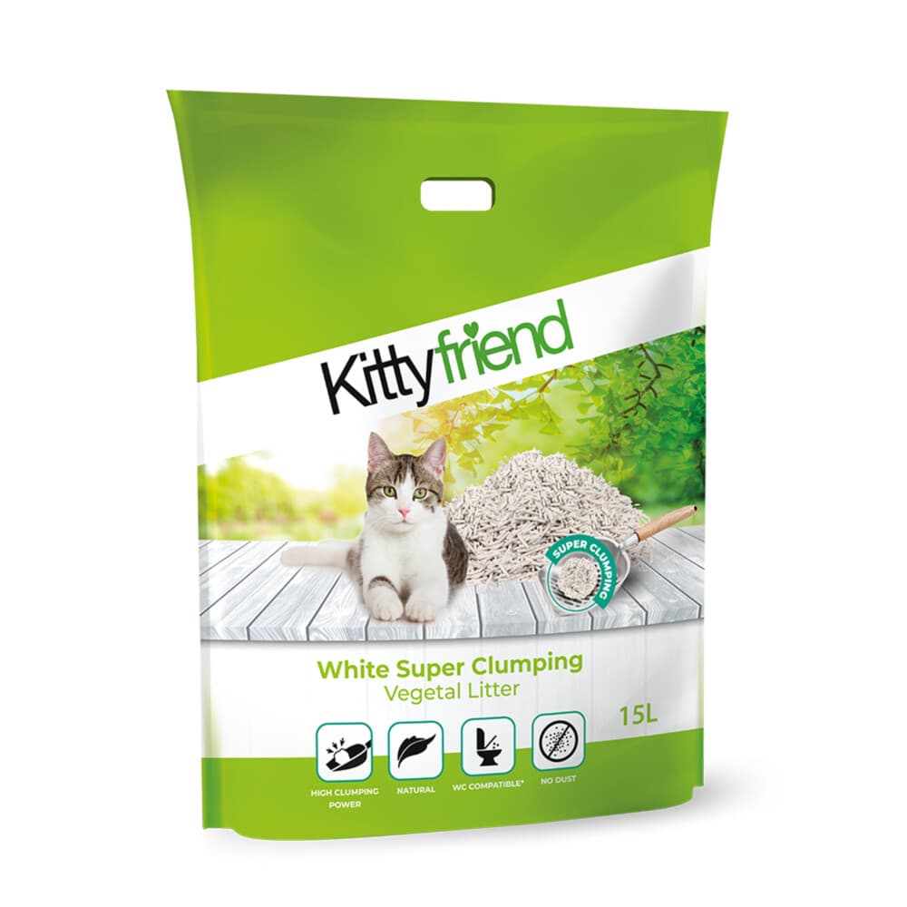 Kitty Friend Kattenbakvulling Vegetal White Super Clumping Litter 15 liter