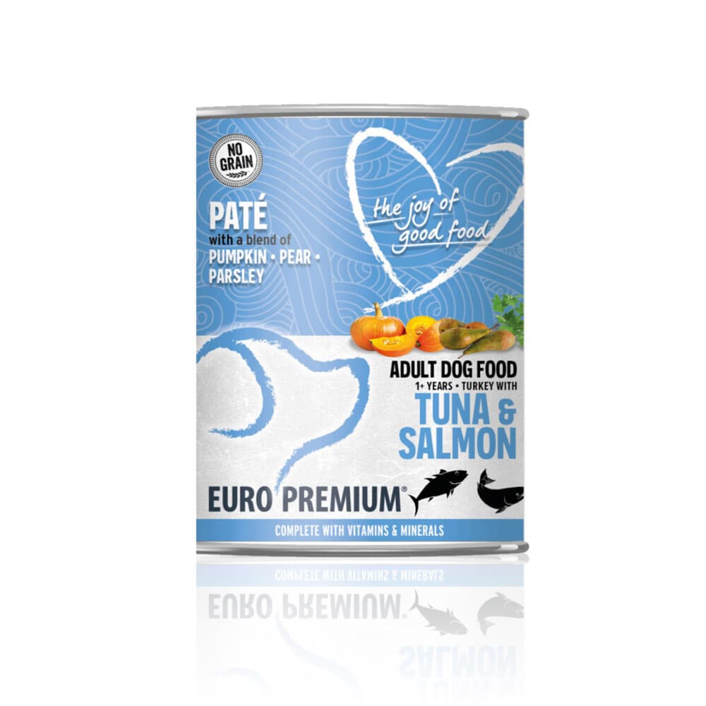 6x Euro-Premium Paté Adult Hondenvoer Nat Tuna&Salmon 400 gr