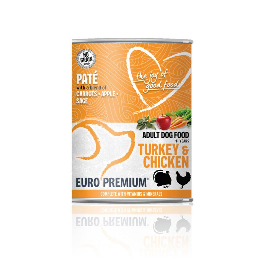 6x Euro-Premium Paté Adult Hondenvoer Nat Turkey&Chicken 400 gr
