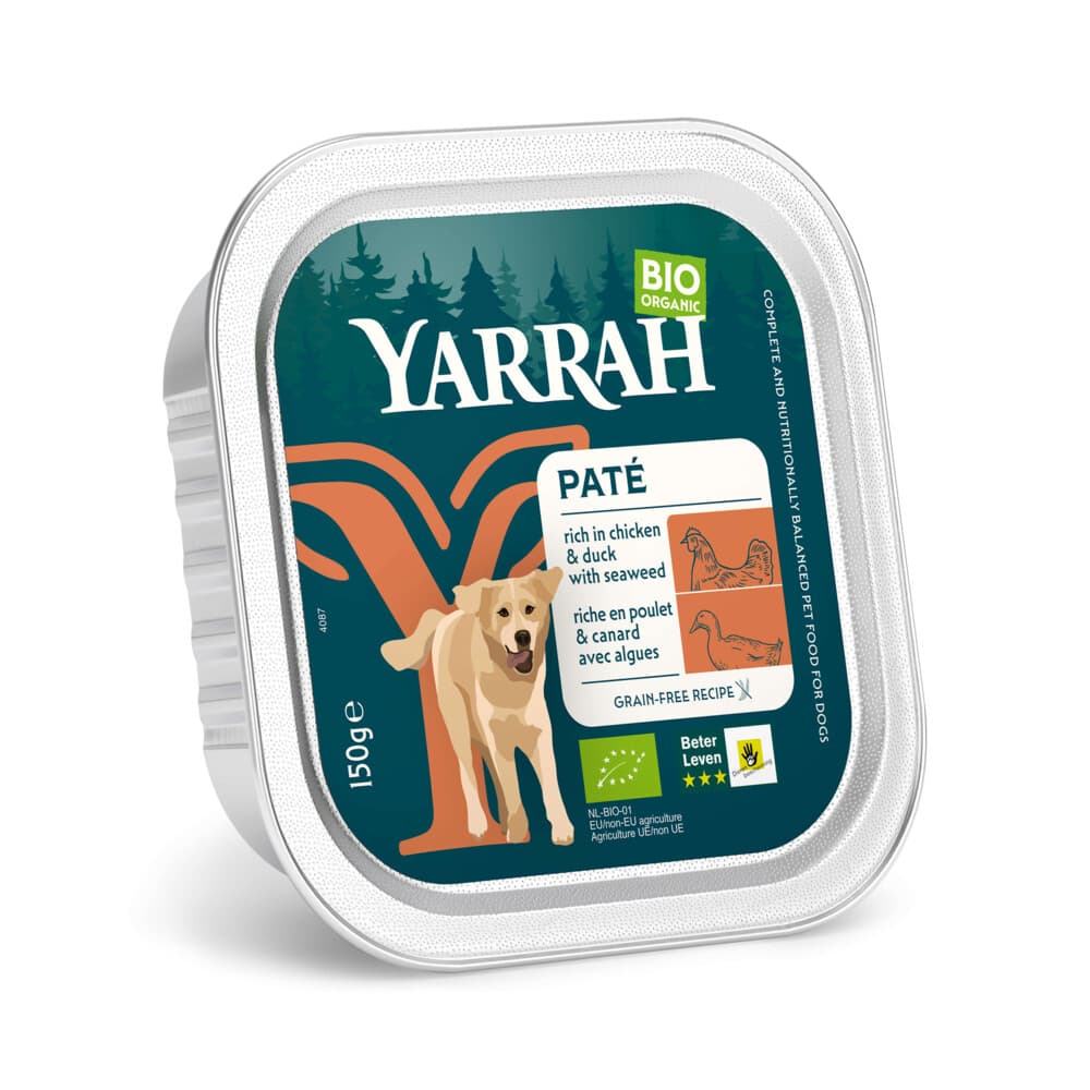 Yarrah Bio Alu Paté Grainfree Hondenvoer Nat Kip&Eend 150 gr