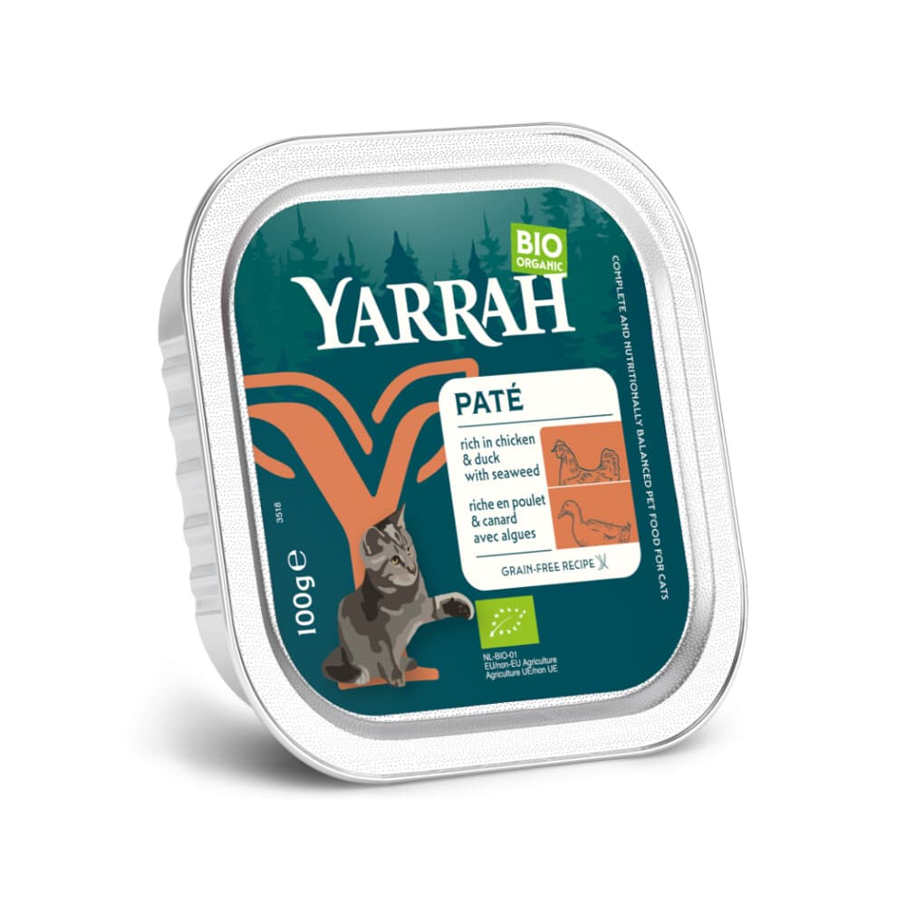 Yarrah Bio Alu Paté Grainfree Kattenvoer Nat Kip&Eend 100 gr