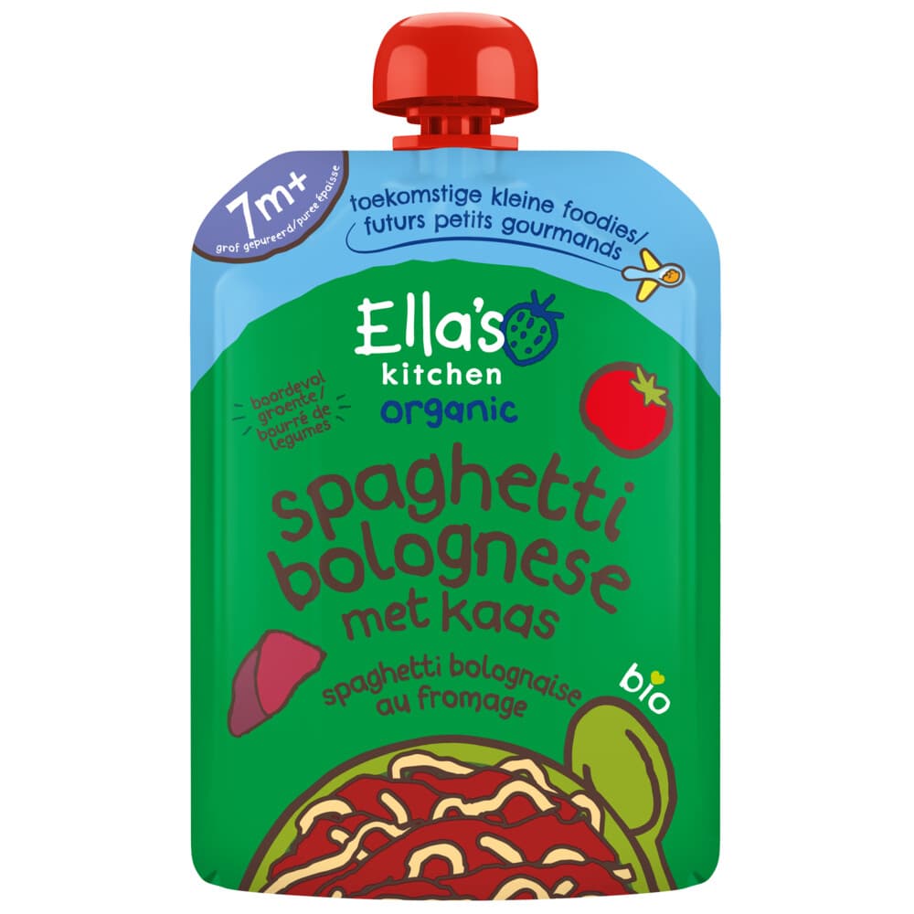 Ella's Kitchen Maaltijdzakje 7+ m Spaghetti Bolognese Kaas 130 gr