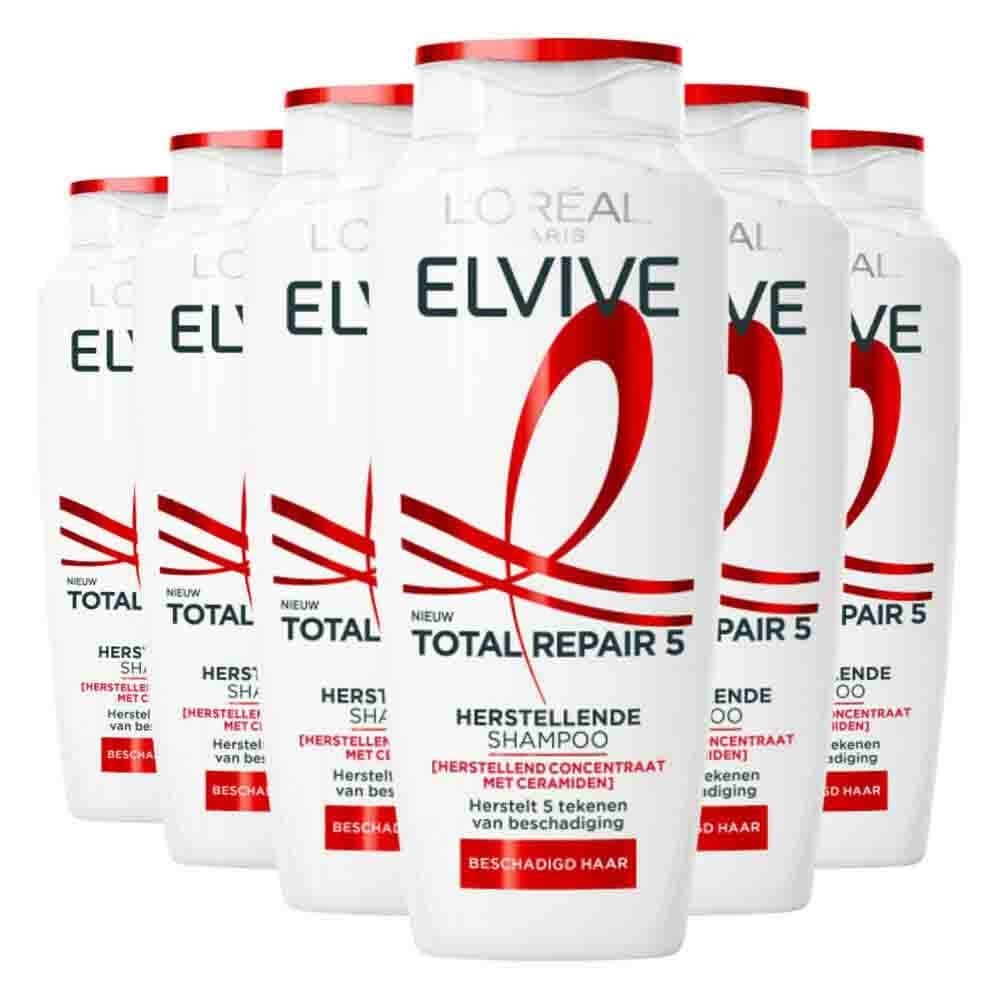 6x L'Oréal Elvive Total Repair 5 Shampoo 250 ml