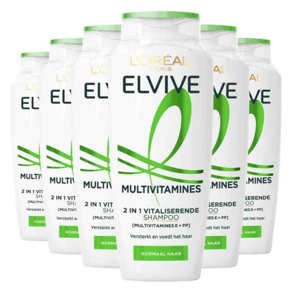 6x L'Oréal Elvive Multivitamines Shampoo 250 ml