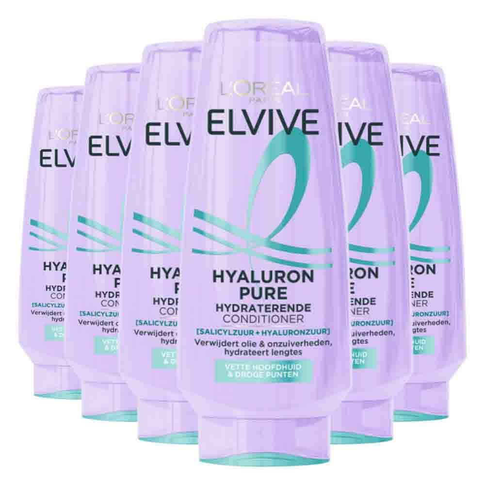 6x L'Oréal Elvive Hyaluron Pure Conditioner 200 ml
