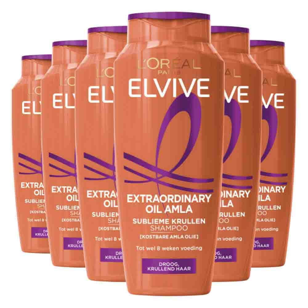 6x L'Oréal Elvive Extraordinary Oil Krulverzorging Shampoo 250 ml