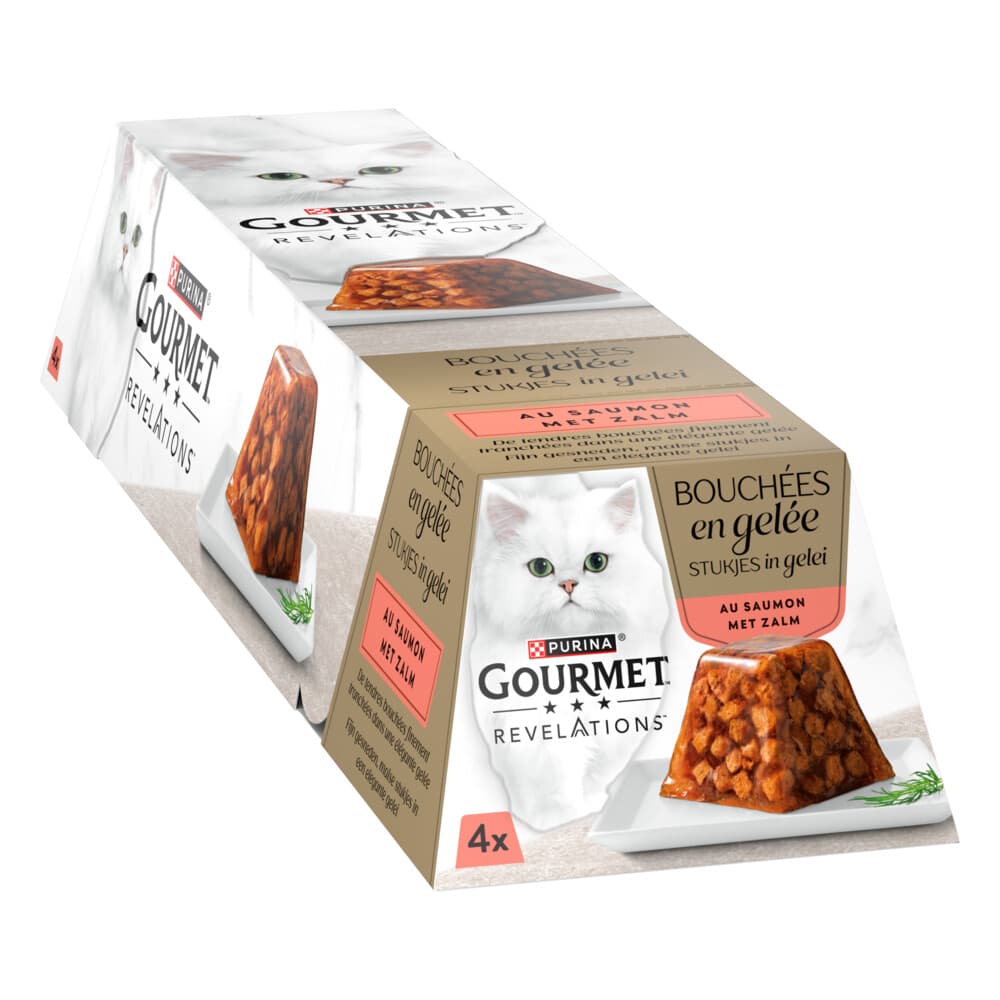 6x Gourmet Revelations Kattenvoer Nat Gelei Zalm 4 x 57 gr