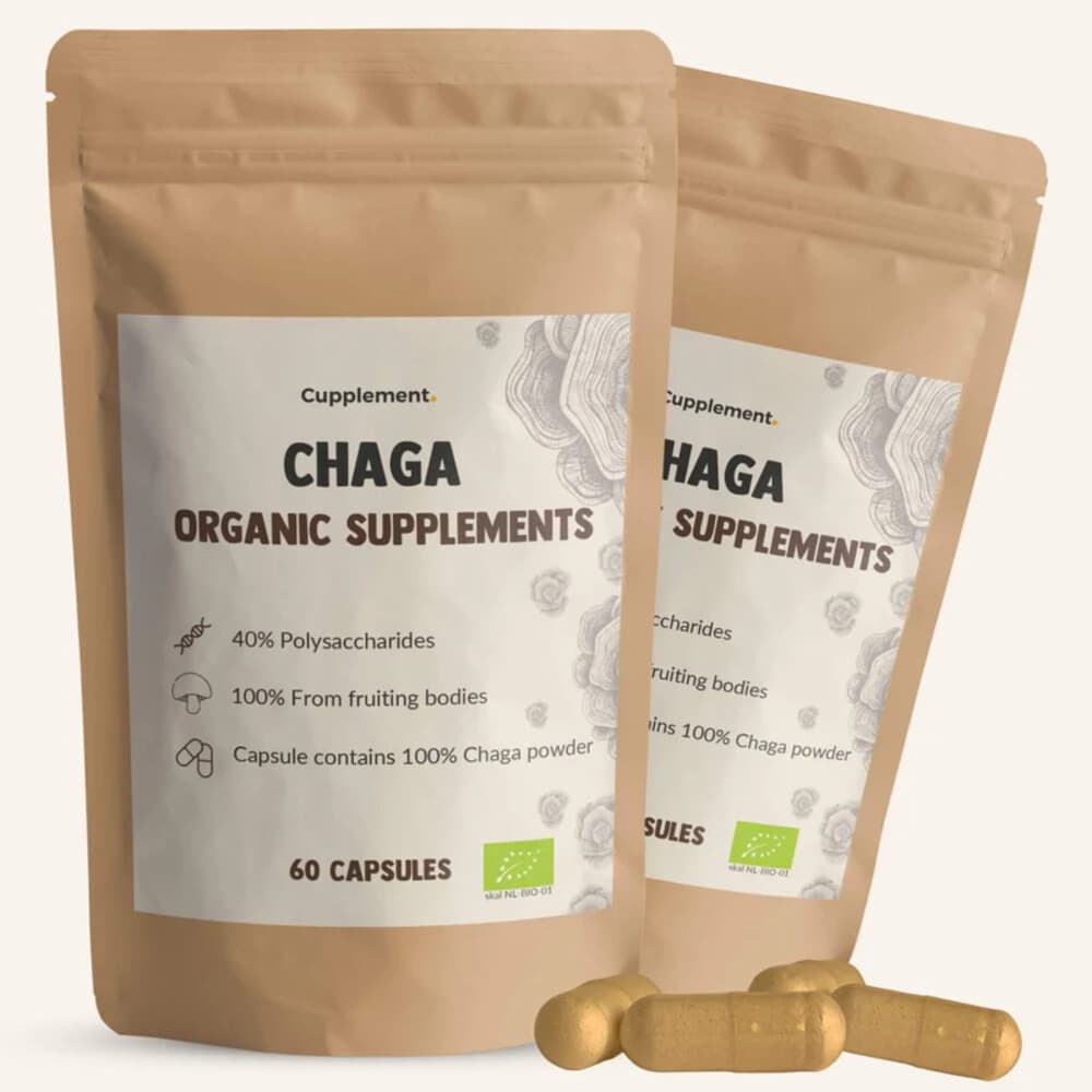 Gratis Verzending: 2x Cupplement Chaga Organic Supplements 60 capsules