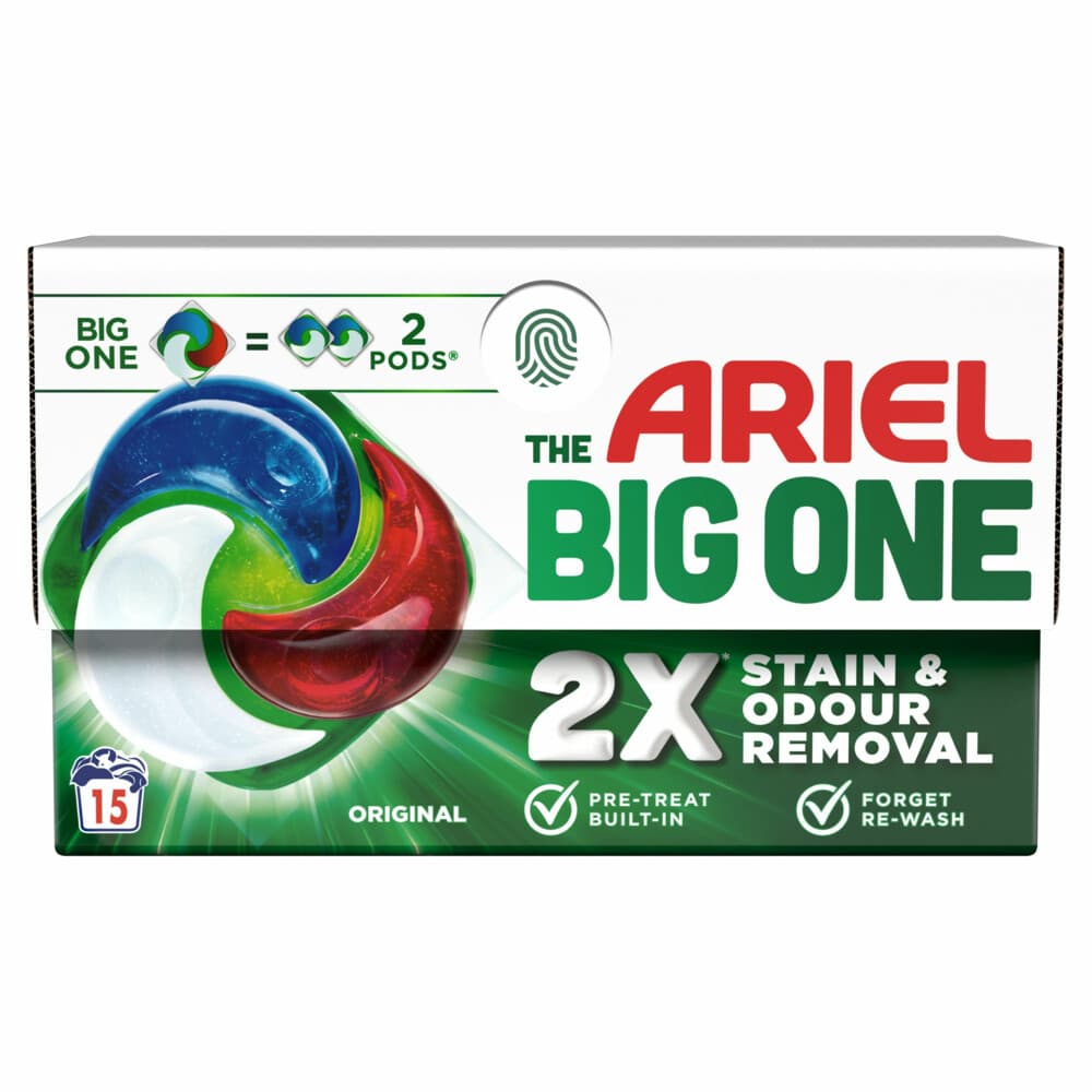 2+1 gratis: Ariel 3in1 Wasmiddel Pods The Big One Original 15 stuks