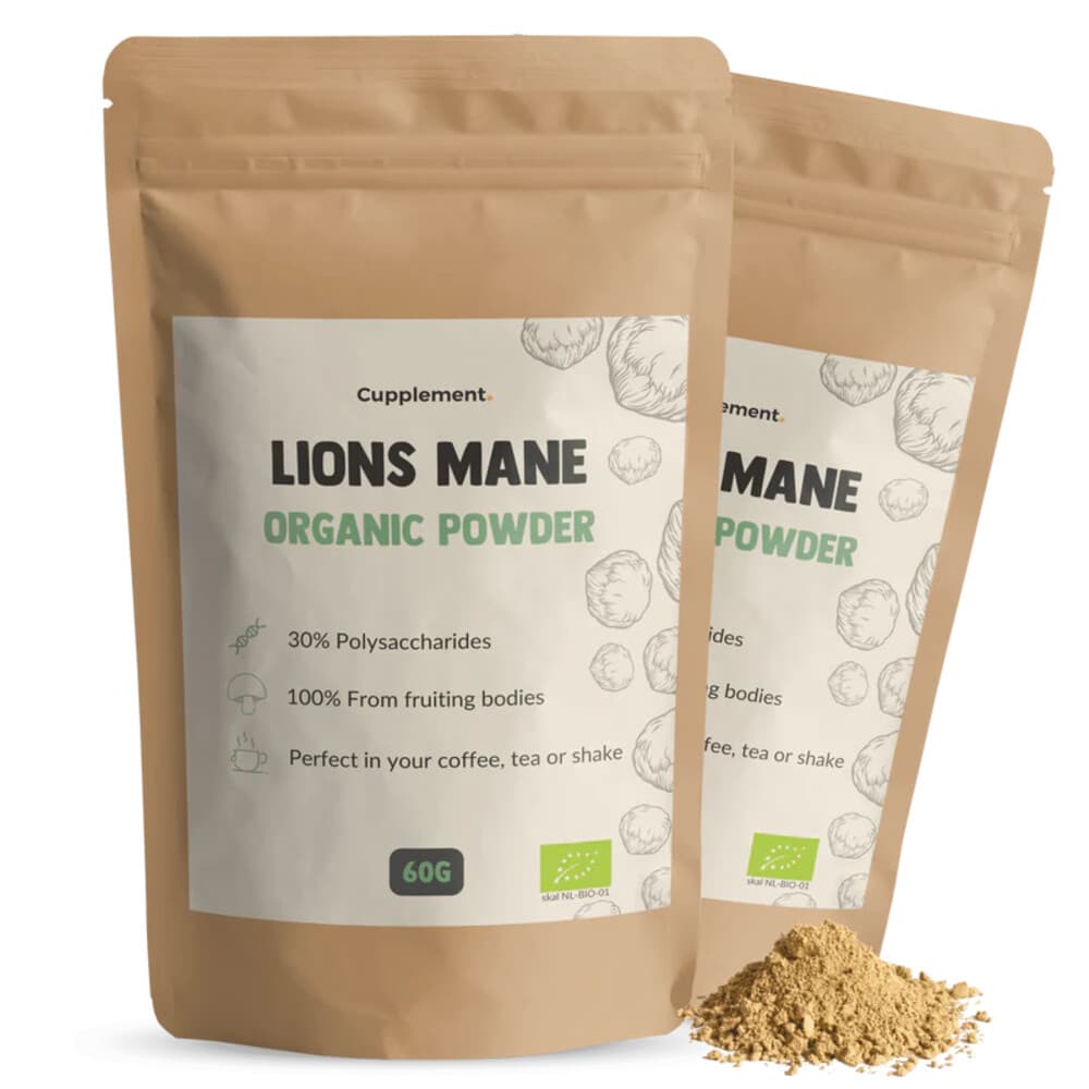 Gratis Verzending: 2x Cupplement Lion's Mane Organic Powder 60 gr.