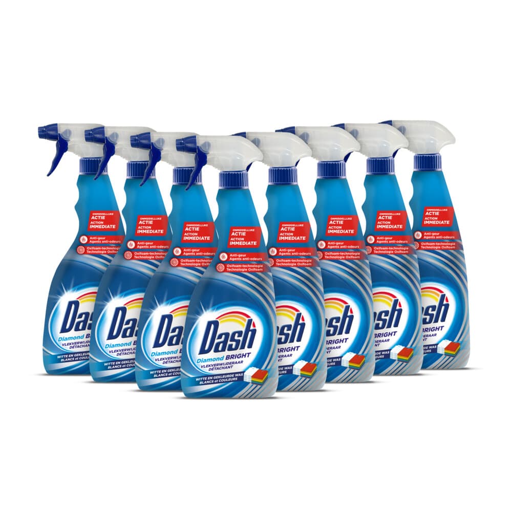 8x Dash Vlekverwijderaar Diamond Bright Vloeibaar 750 ml
