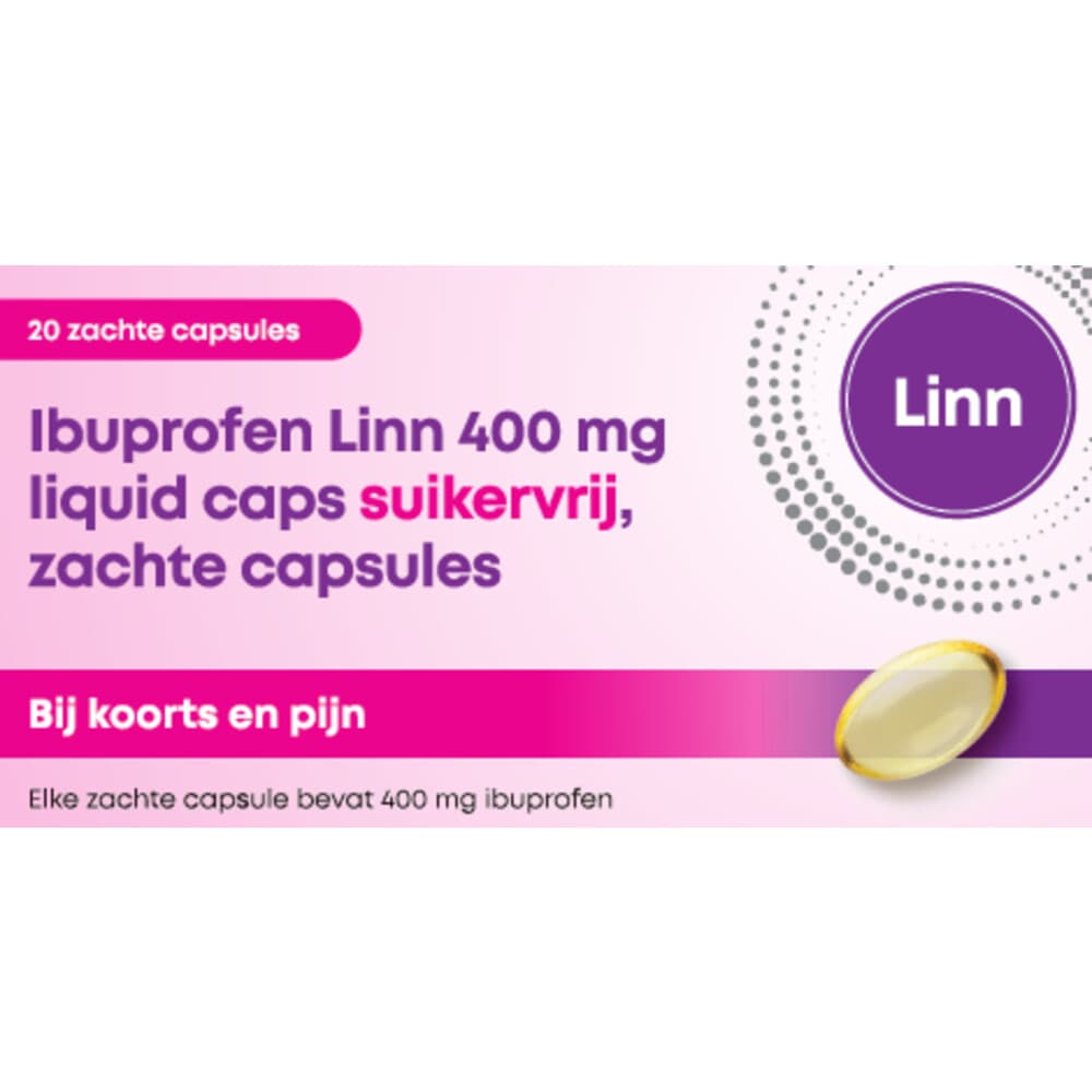 Linn Ibuprofen 400 mg Suikervrije Liquid Cap 20 capsules