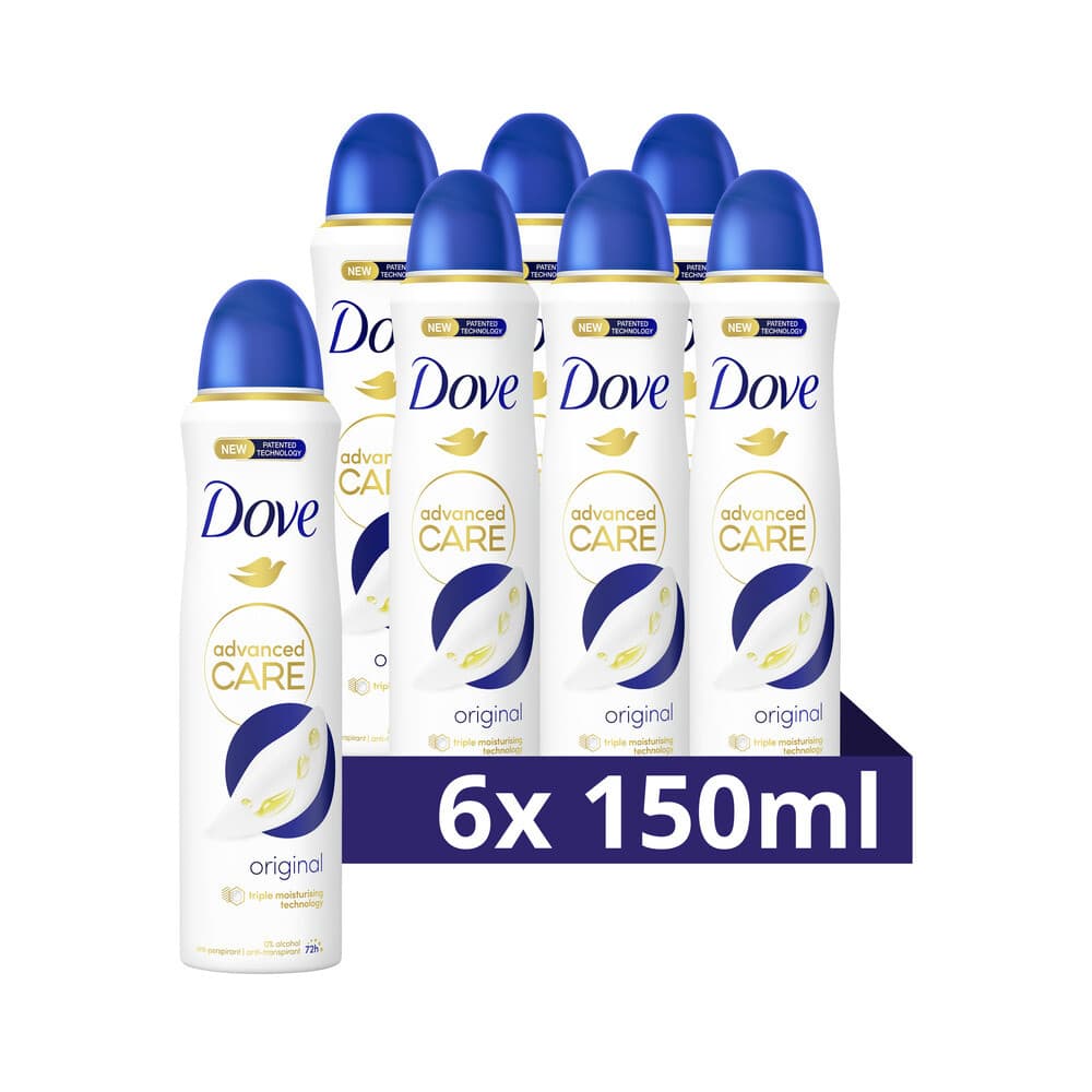 6x Dove Deodorant Spray Advanced Care Orginal 150 ml