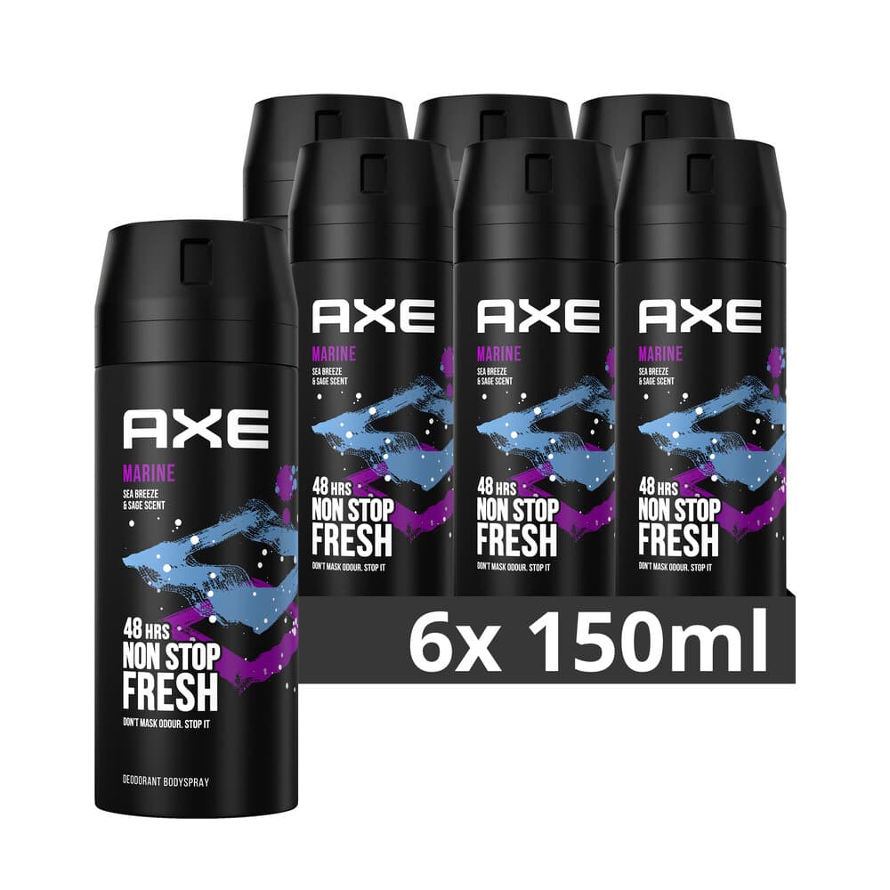 6x Axe Deodorant Bodyspray Marine 150 ml