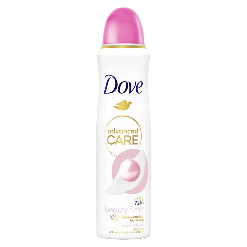 2+1 gratis: Dove Deodorant Spray Advanced Care Beauty Finish 150 ml