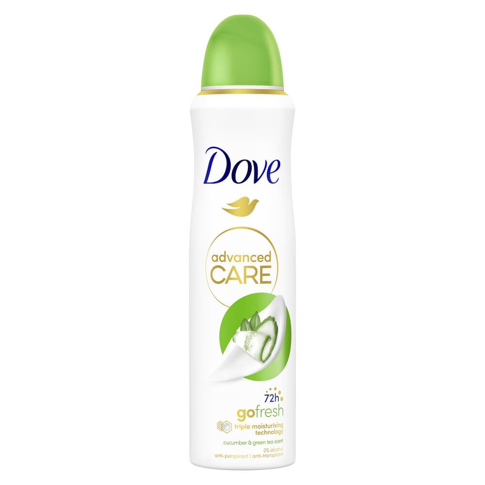 2+1 gratis: Dove Deodorant Spray Advanced Care Cucumber&Green Tea 150 ml