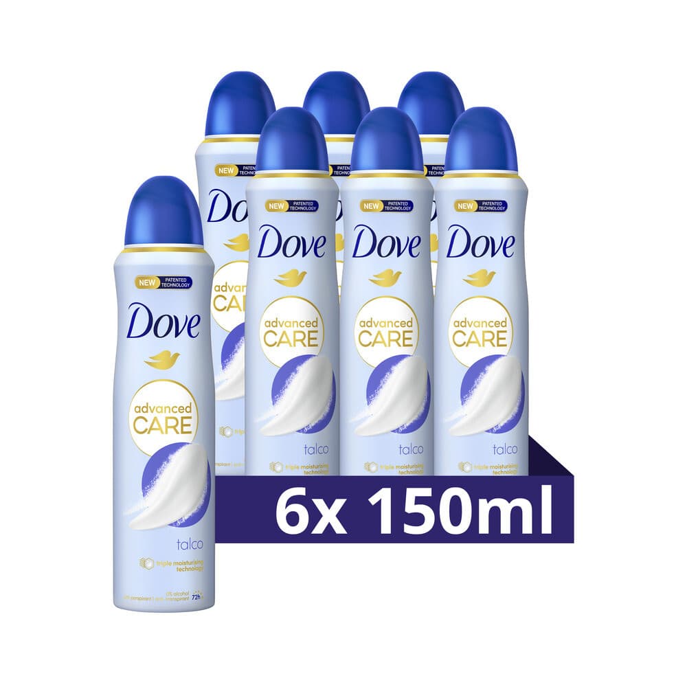 6x Dove Deodorant Spray Advanced Care Talco 150 ml