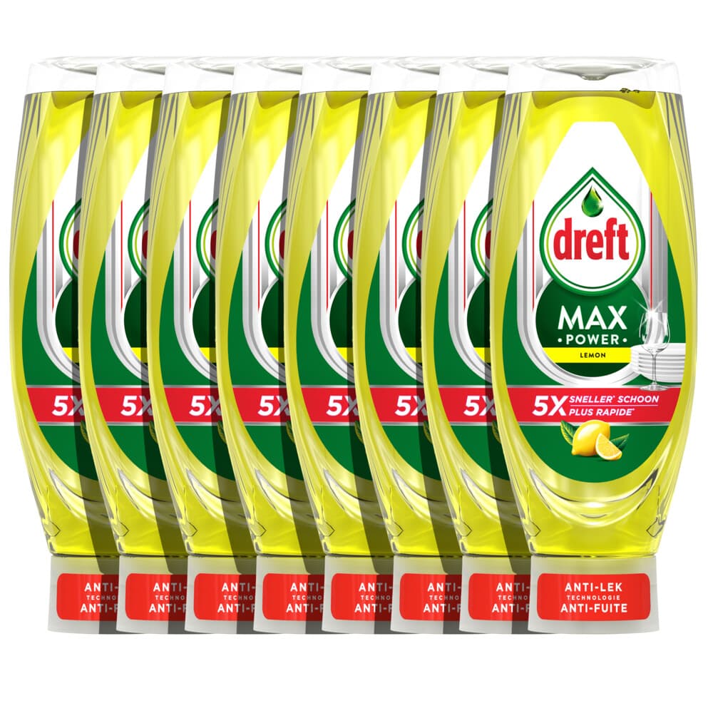 8x Dreft Max Power Afwasmiddel Lemon 730 ml
