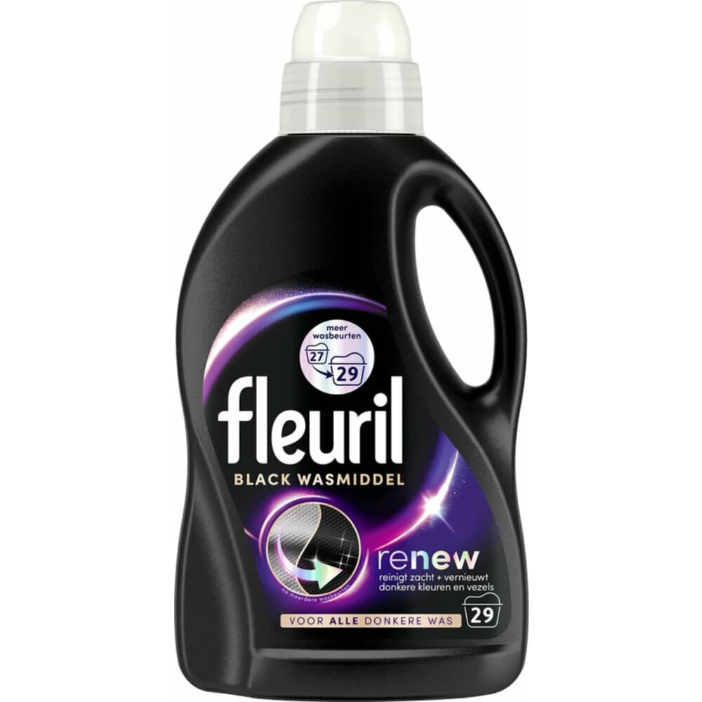 4x Fleuril Black Wasmiddel 29 wasbeurten 1,305 liter