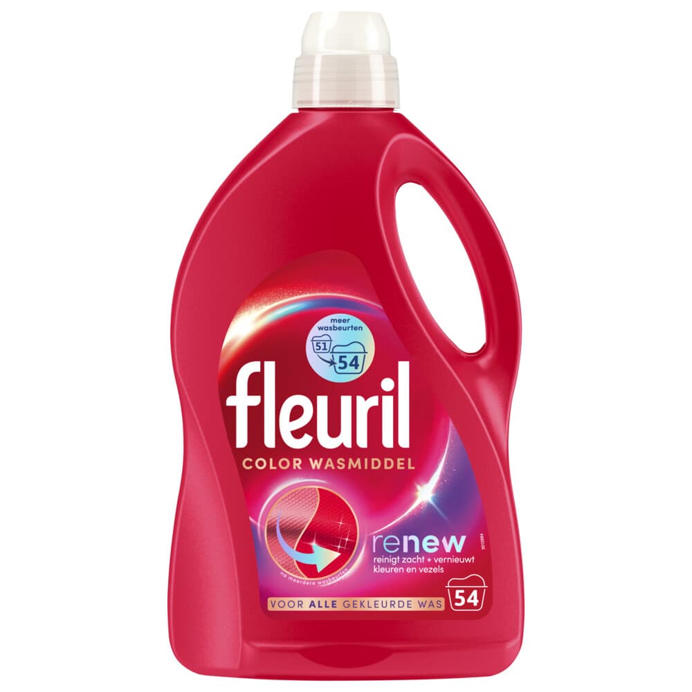 2+1 gratis: Fleuril Wasmiddel 54 wasbeurten Color 2,430 liter