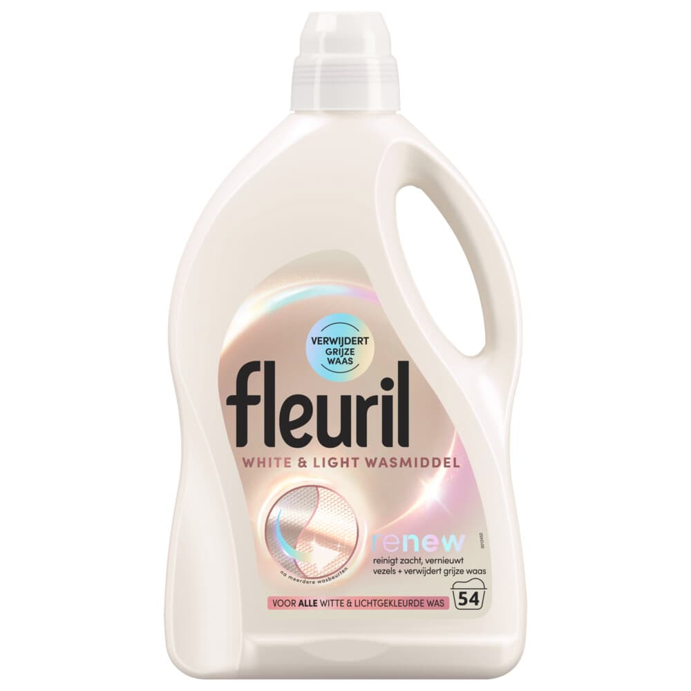 2+1 gratis: Fleuril Wasmiddel 54 wasbeurten White&Light 2,430 liter