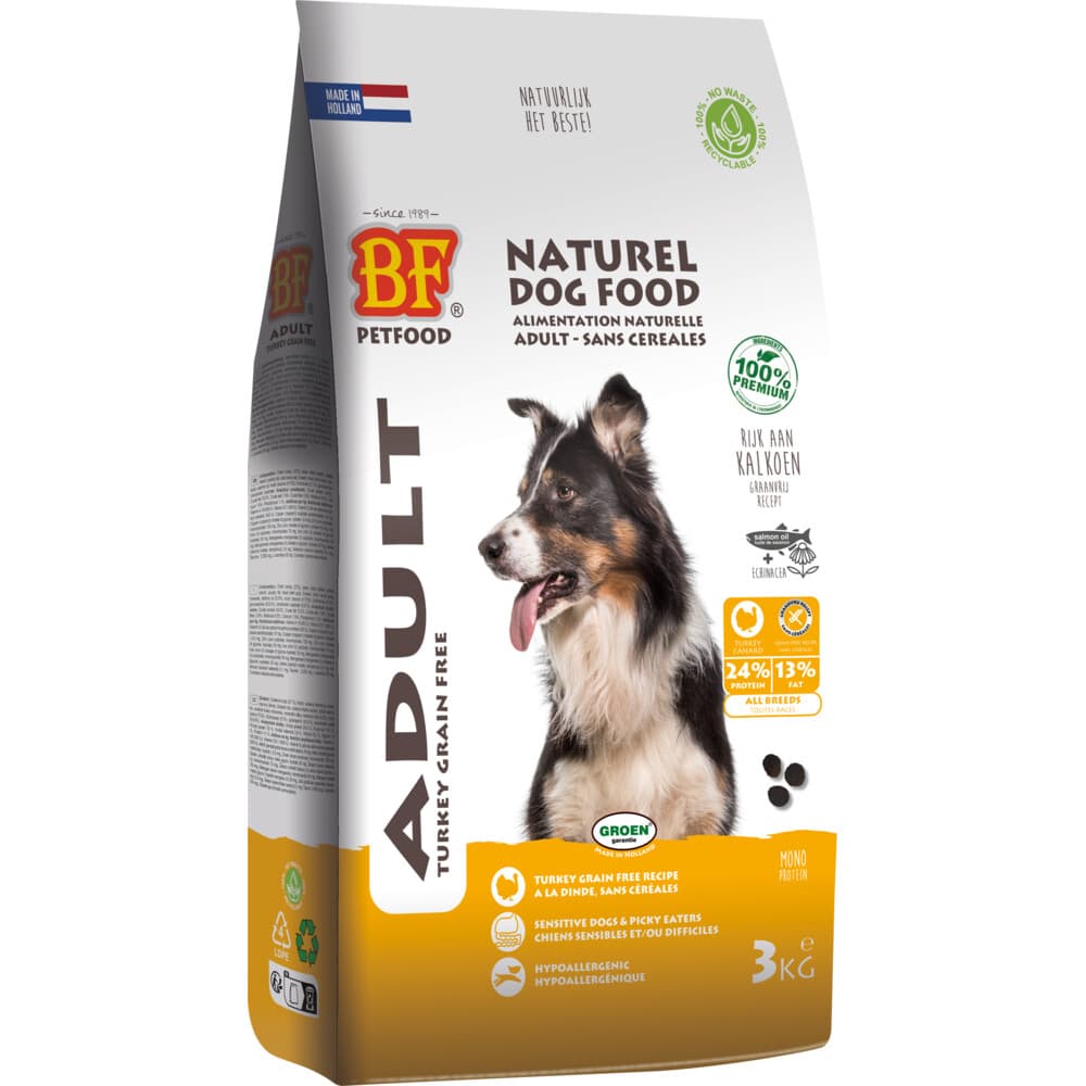 BF Petfood Adult Graanvrij Hondenvoer Kalkoen 3 kg