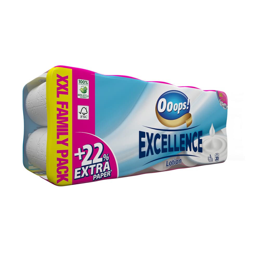 Ooops! Toiletpapier Excellence Lotion 3-laags 20 stuks