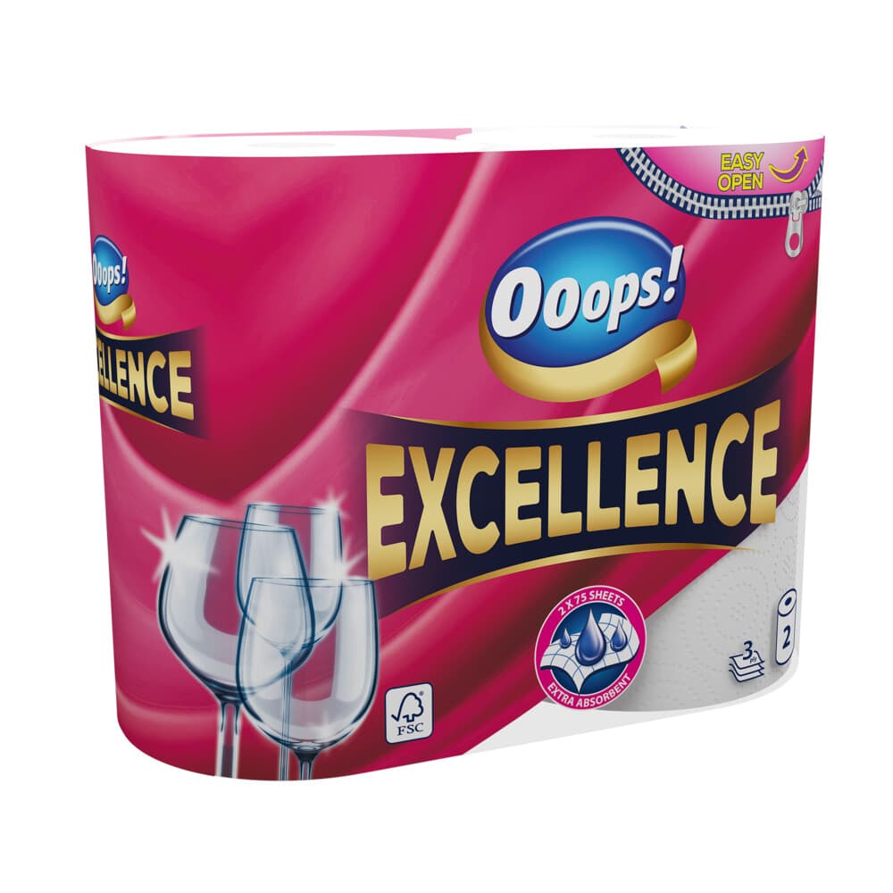 6x Ooops! Keukenpapier Excellence 3-laags 2 stuks