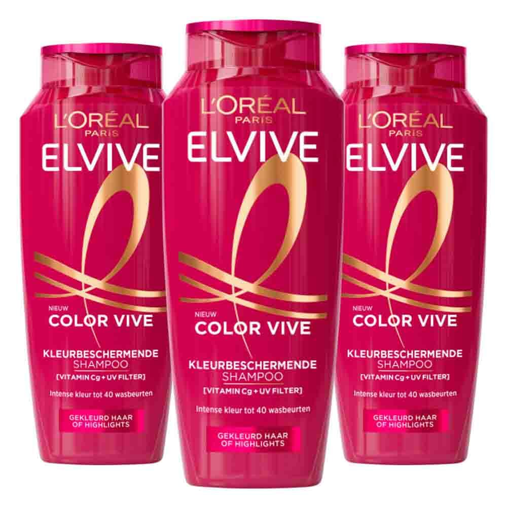 3x L'Oréal Elvive Color Vive Shampoo 250 ml