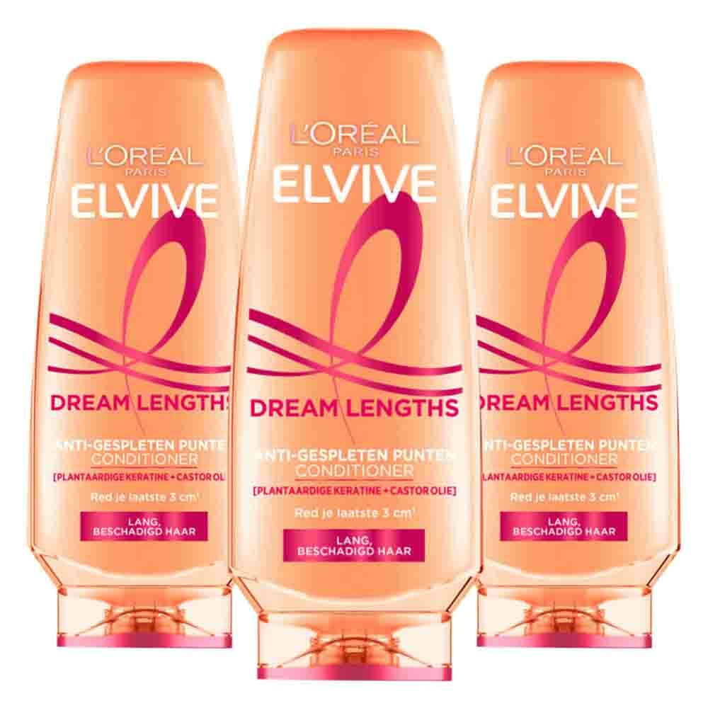 3x L'Oréal Elvive Dream Lengths Conditioner 200 ml