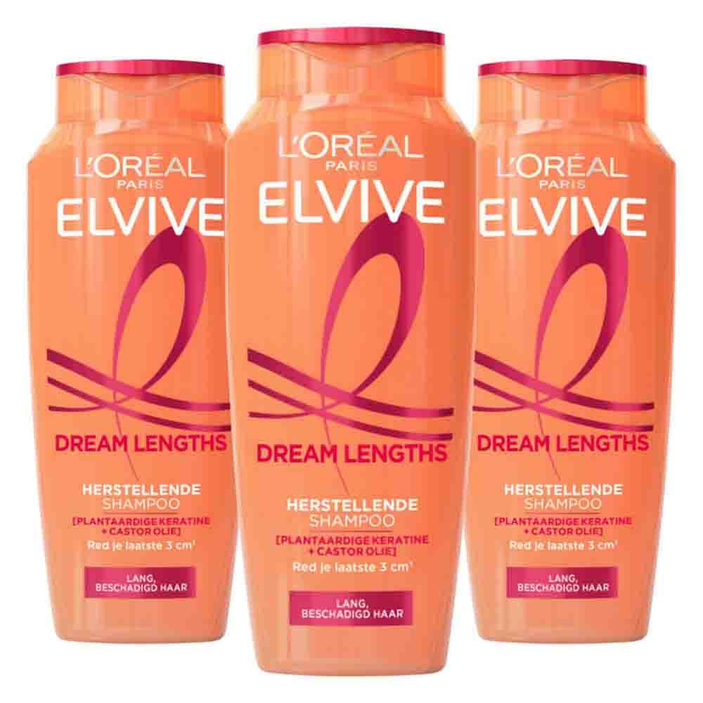 3x L'Oréal Elvive Dream Lengths Shampoo 250 ml