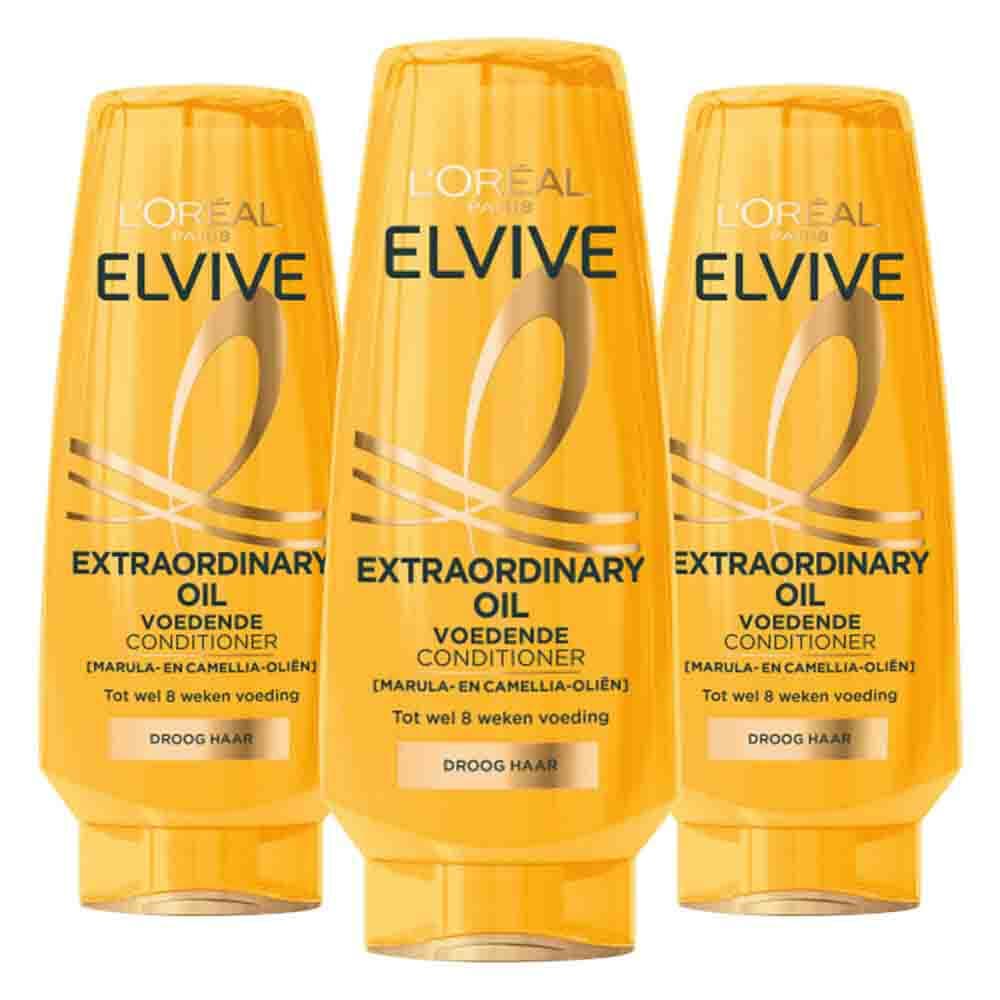3x L'Oréal Elvive Extraordinary Oil Conditioner 200 ml