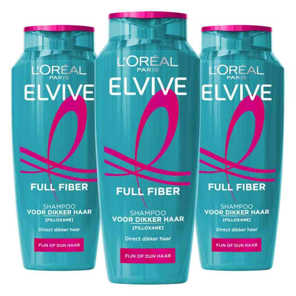 3x L'Oréal Elvive Full Fiber Shampoo 250 ml