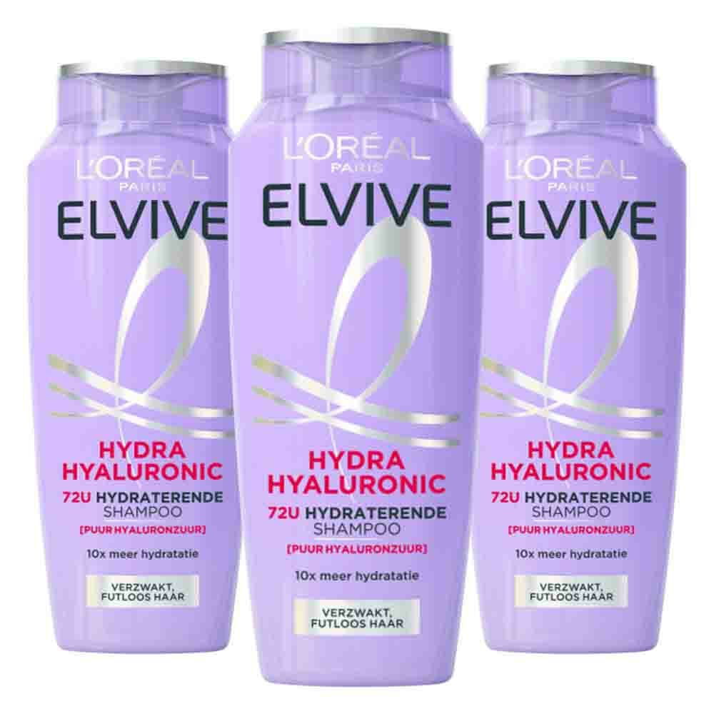 3x L'Oréal Elvive Hydra Hyaluronic Shampoo 250 ml