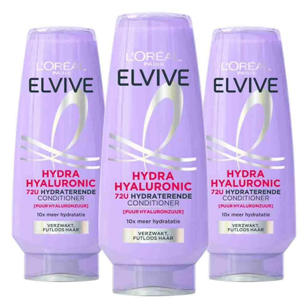 3x L'Oréal Elvive Hydra Hyaluronic Conditioner 200 ml