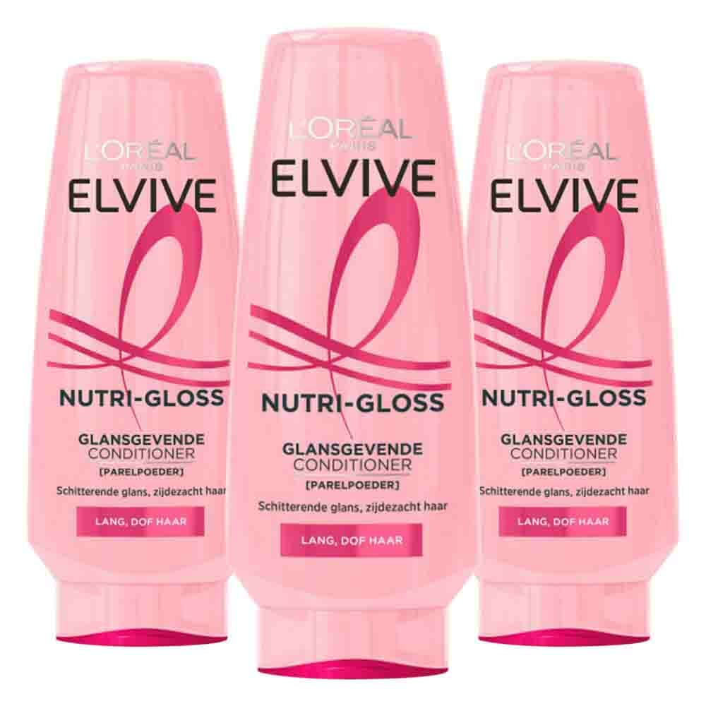 3x L'Oréal Elvive Nutri Gloss Conditioner 200 ml