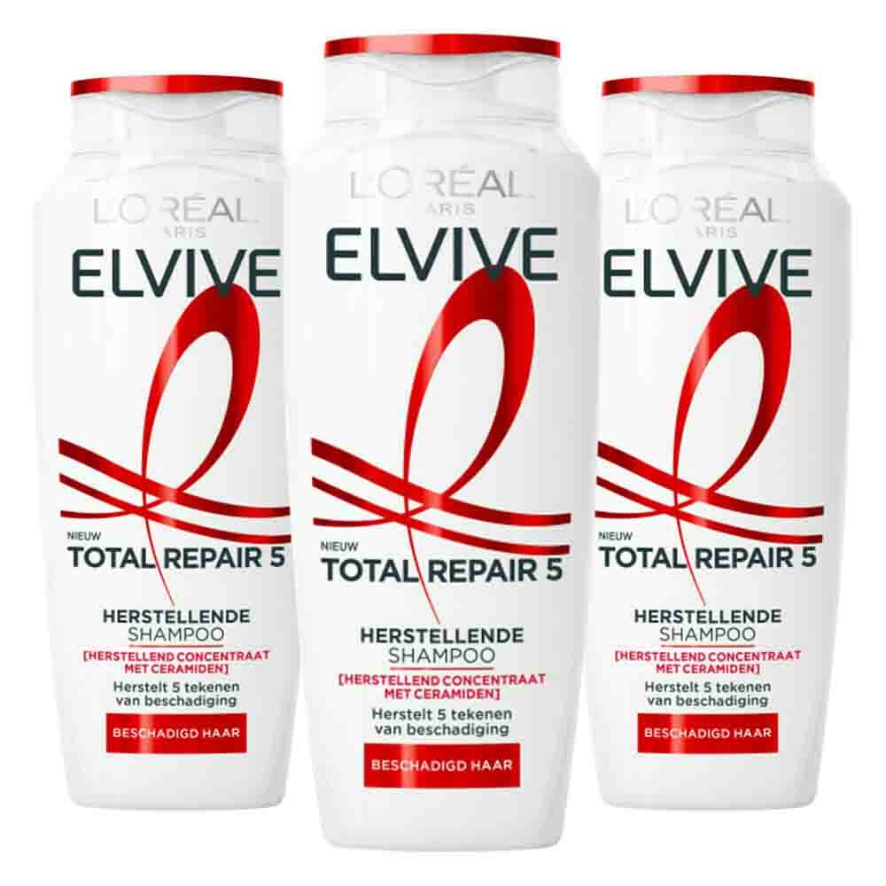 3x L'Oréal Elvive Total Repair 5 Shampoo 250 ml