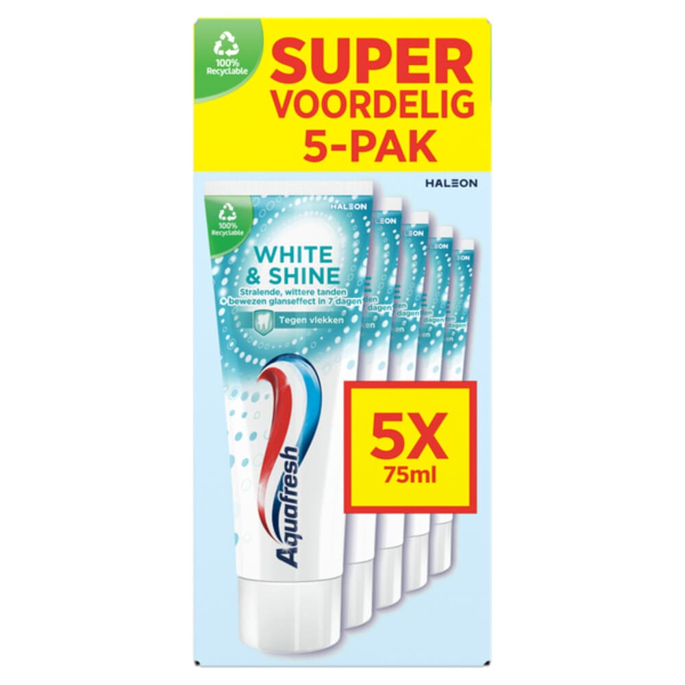 Aquafresh 5-pack Tandpasta White&Shine 5 x 75 ml