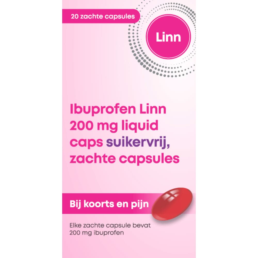 Linn Ibuprofen 200 mg Suikervrije Liquid Cap 20 capsules