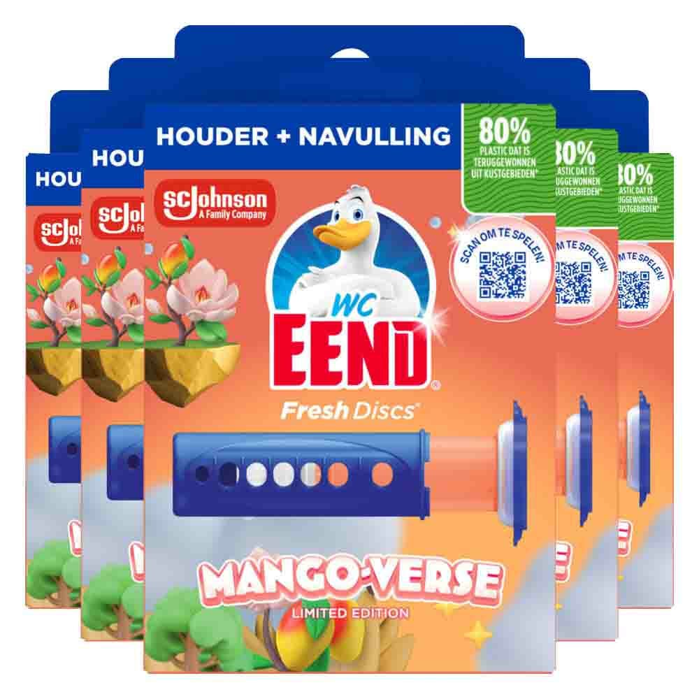 5x WC Eend Fresh Discs Houder Mango Verse 36 ml